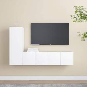[3078673] 3-cz. zestaw szafek TV, biały, materiał drewnopochodny