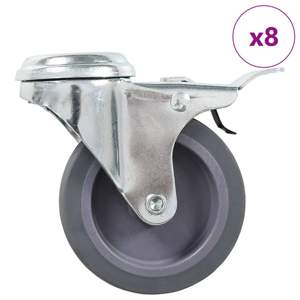 [277856] 8 kółek skrętnych z otworem na śrubę, 75 mm