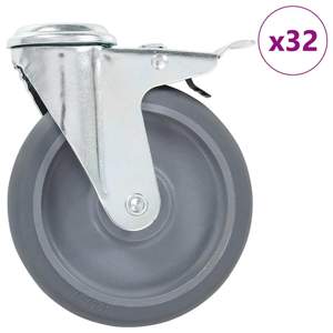 [277880] 32 kółka skrętne z otworem na śrubę, 125 mm