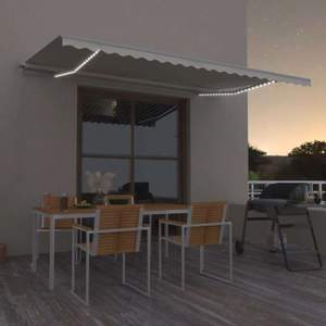 [3068942] Ręcznie zwijana markiza z LED, 500 x 300 cm, kremowa