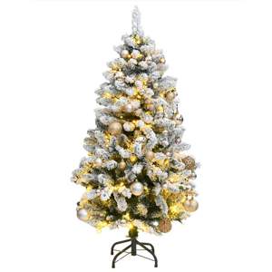 [3210098] Sztuczna choinka na zawiasach, 150 lampek LED i bombki, 150 cm