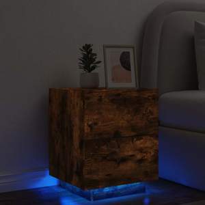 [836743] Szafka nocna z LED, przydymiony dąb, materiał drewnopochodny