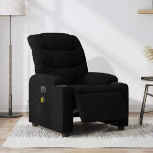 [3206638] Rozkładany fotel masujący, elektryczny, czarny, tkanina