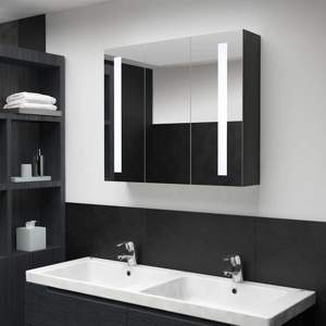 [325544] Szafka łazienkowa z lustrem i LED, 89x14x62 cm