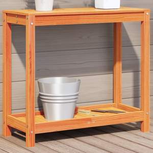 [844629] Stolik ogrodniczy z półką, 82,5x35x75 cm, lite drewno sosnowe