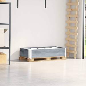 [4010280] Nadstawka paletowa, szara, 100x50 cm, lite drewno sosnowe