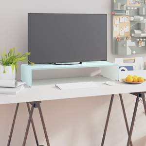 [244144] Podstawka pod monitor / TV, zielone szkło, 70x30x13 cm