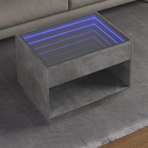 [847661] Stolik kawowy z LED Infinity, szarość betonu, 70x50x50 cm