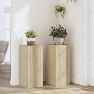[852926] Podstawki pod doniczki, 2 szt, dąb sonoma, 30x30x70 cm