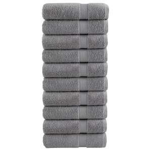 [137307] Ręczniki premium, SOLUND, 10 szt., szare, 50x100 cm, 600 g/m²