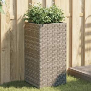 [3210521] Donice ogrodowe, 2 szt., szare, 40x40x80 cm, rattan PE