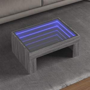 [847614] Stolik kawowy z LED Infinity, szary dąb sonoma, 70x50x30 cm