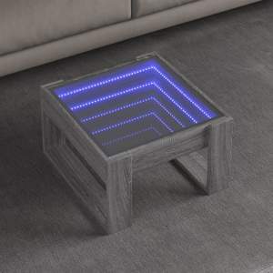 [847628] Stolik kawowy z LED Infinity, szary dąb sonoma, 50x53x30 cm