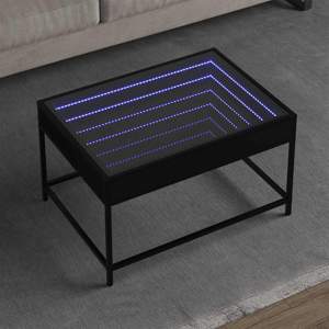 [847682] Stolik kawowy z LED Infinity, czarny, 70x50x41 cm