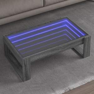 [847642] Stolik kawowy z LED Infinity, szary dąb sonoma, 90x53x30 cm