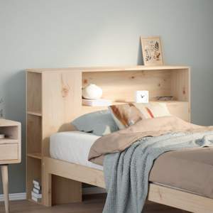 [855645] Wezgłowie do łóżka, z półkami, 75 cm, lite drewno sosnowe