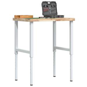 [3309712] Stolik roboczy, 80x60x(73-99,5)cm, prostokątny, drewno akacjowe
