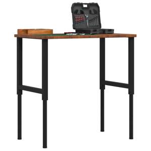 [3309681] Stolik roboczy, ciemny brąz, 100x60x(71,5-98) cm, drewno dębowe