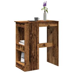 [854344] Stolik barowy z przegródkami, stere drewno, 90x47,5x103,5 cm