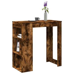 [854359] Stolik barowy z przegrodami, przydymiony dąb, 102x50x103,5 cm