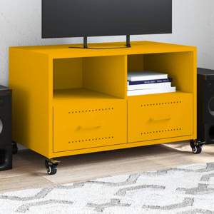 [846701] Szafka RTV, musztardowa, 68x39x43,5 cm, stal