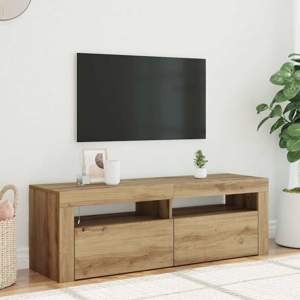 [856320] Szafka pod TV z oświetleniem LED, dąb artisan, 120x35x40 cm