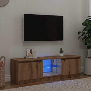 [856348] Szafka pod TV z oświetleniem LED, dąb artisan, 120x30x36 cm