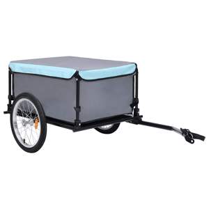 [92589] Przyczepka rowerowa, 65 kg, szaro-niebieska