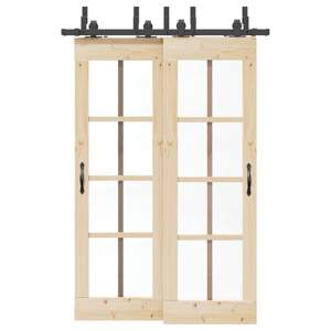 [3295731] System do montażu drzwi przesuwnych, 152,5 cm, stal, czarny