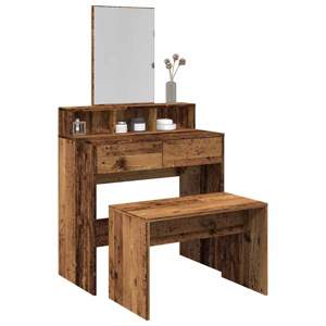 [857041] Taboret toaletowy Stare drewno 70x35x45 cm Drewno klejone
