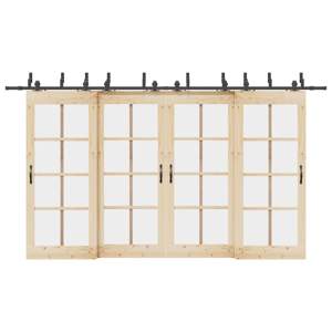 [3295750] System do montażu drzwi przesuwnych, 400 cm, stal, czarny