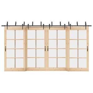 [3295746] System do montażu drzwi przesuwnych, 427 cm, stal, czarny