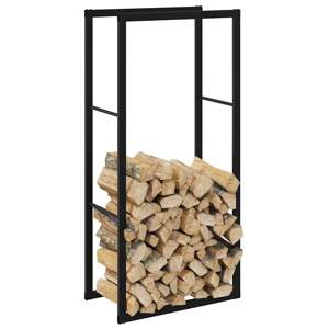 [4018465] Stojak na drewno opałowe czarny 55x30x116 cm stalowy