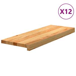 [3282983] Stopnie schodowe, 12 szt. brązowe 70x30x2cm lite drewno dębowe