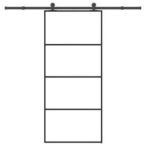 [3332871] Drzwi przesuwne z osprzętem, 90x205 cm, szkło ESG i aluminium