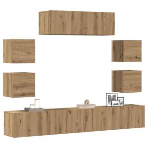 [3329016] 7-cz. zestaw szafek TV, dąb artisan, materiał drewnopochodny