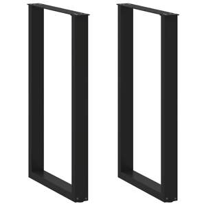[4013236] Nogi do stołu barowego w kształcie litery U 2 szt. Czarne 60x(100-101) cm Stal