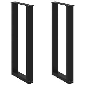 [4013172] Nogi do stołu konsolowego w kształcie litery U 2 szt. Czarne 38x(72-73) cm Stal