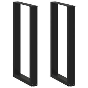 [4013220] Nogi do stołu barowego w kształcie litery U 2 szt. Czarne 50x(90-91) cm Stal