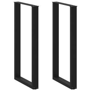 [4013248] Nogi do stołu barowego w kształcie litery U 2 szt. Czarne 60x(110-111) cm Stal