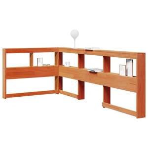 [859279] Regał na książki z zagłówkiem, woskowy brąz, 80 cm, sosnowe