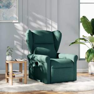 [4015662] Fotel rozkładany, ciemnozielony, tapicerowany tkaniną