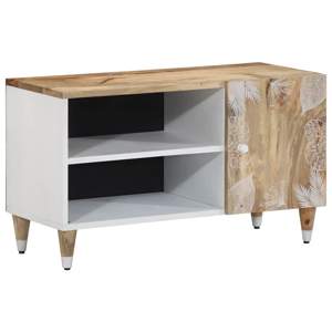 [4018679] Szafka pod telewizor, 80x31,5x46 cm, lite drewno mango