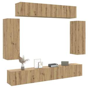 [3329002] 6-cz. zestaw szafek TV, dąb artisan, materiał drewnopochodny