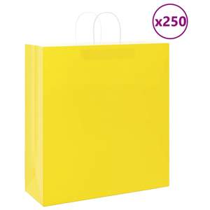 [4101793] Torby papierowe 250 szt. z uchwytami żółte 45x17x48 cm