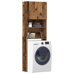 [859134] Szafka pod pralkę Stare drewno 64x24x190 cm Drewno klejone