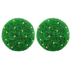 [3335907] Sztuczne kule bukszpanowe z diodami LED 2 szt. Zielone 35 cm