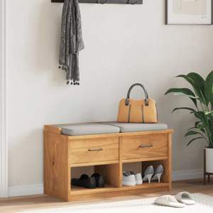 [4010460] Ławka do przedpokoju "SANDNES" 87x40x50 cm lite drewno sosnowe
