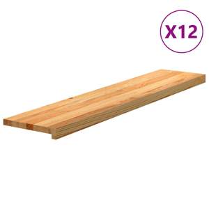 [3282988] Stopnie schodowe, 12 szt. brązowe 120x30x2cm lite drewno dębowe