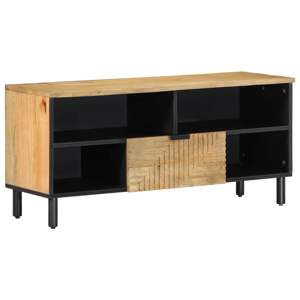 [4017736] Szafka RTV Brązowa 100x33x46 cm Drewno lite Mango